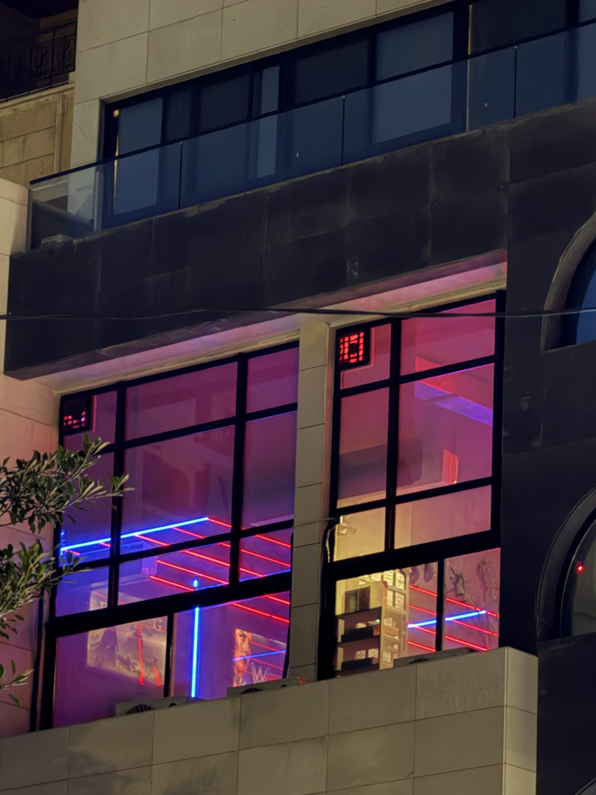 Picture of neon lights with the iPhone 17 Pro Max at 8X telephoto