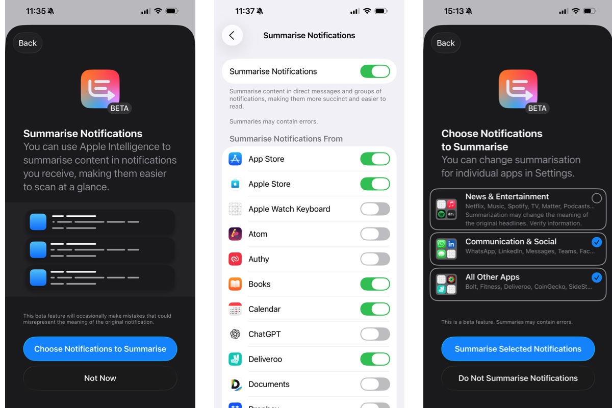 هوش مصنوعی اپل برای خلاصه کردن اعلان‌ها