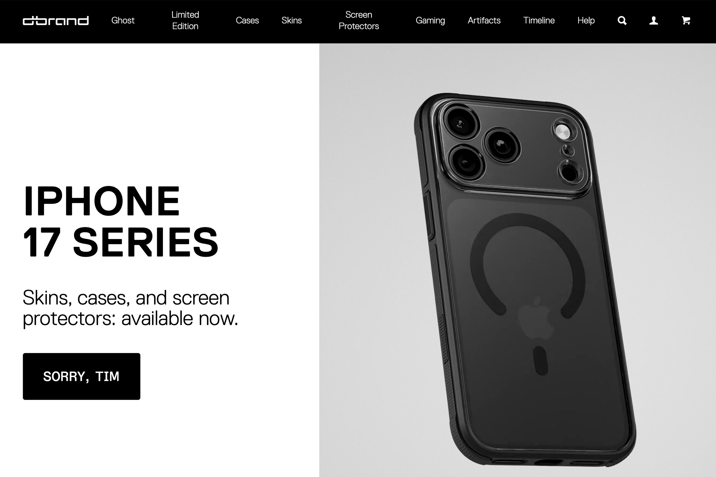 drbrand website showing iphone 17 pro