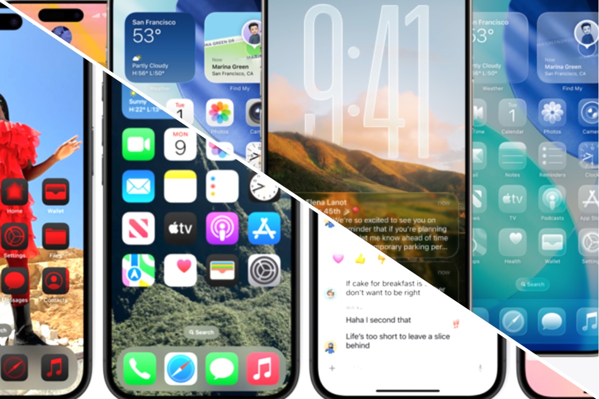 iOS 18 vs iOs 26 interface visual liquid glass