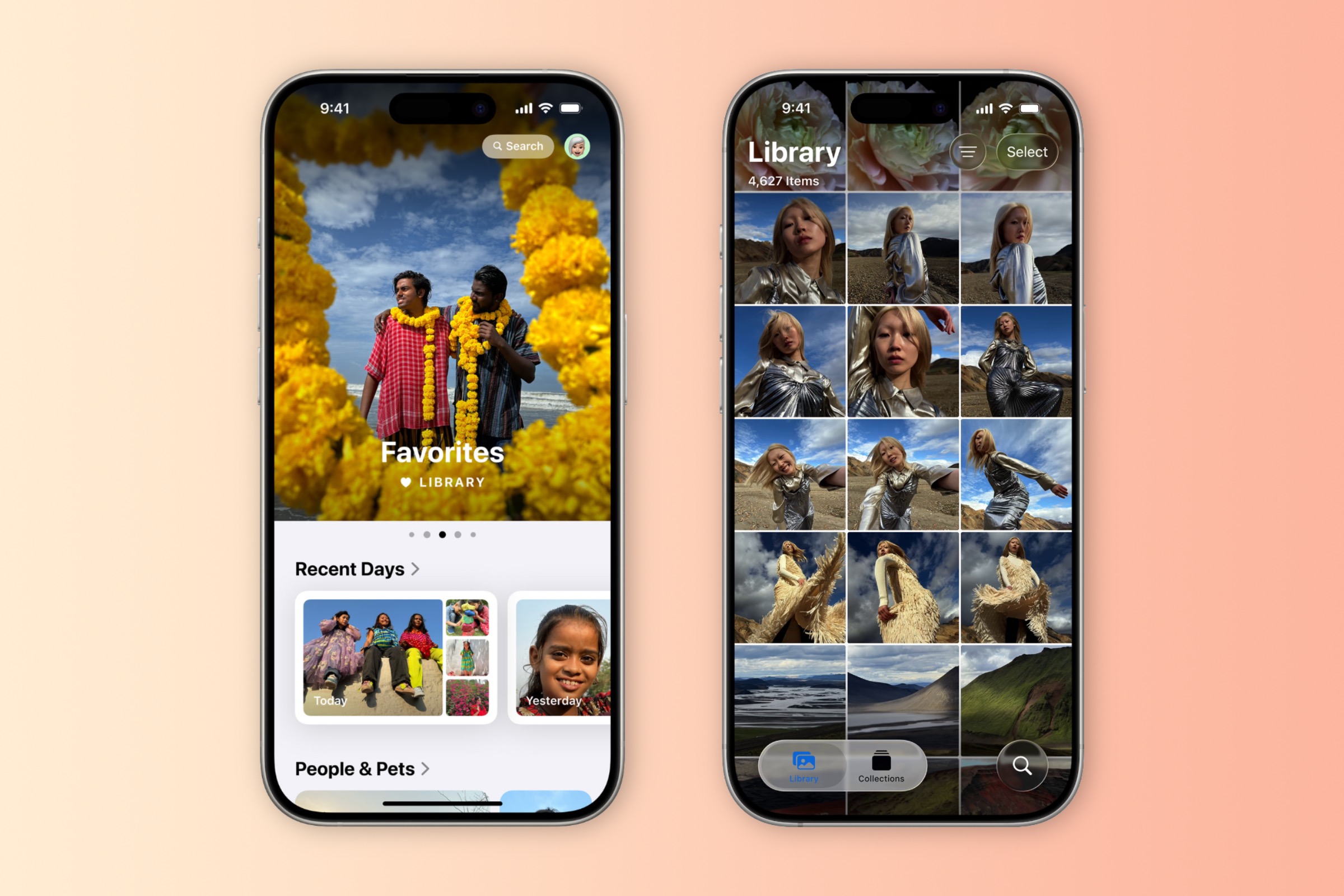 iOS 18 and iOS 26 Photos app