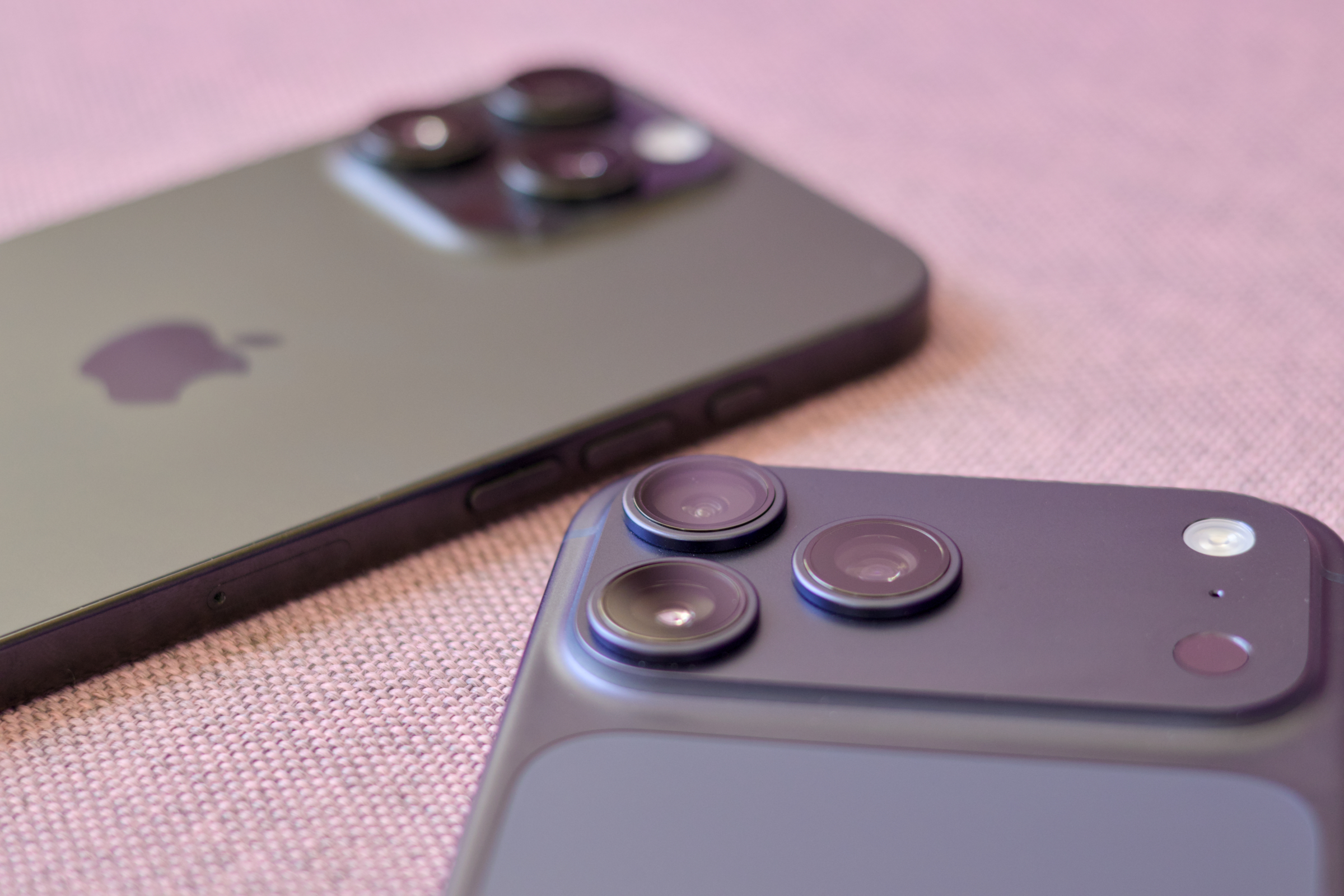 iPhone 17 Pro Max next to 16 Pro Max showing rear cameras