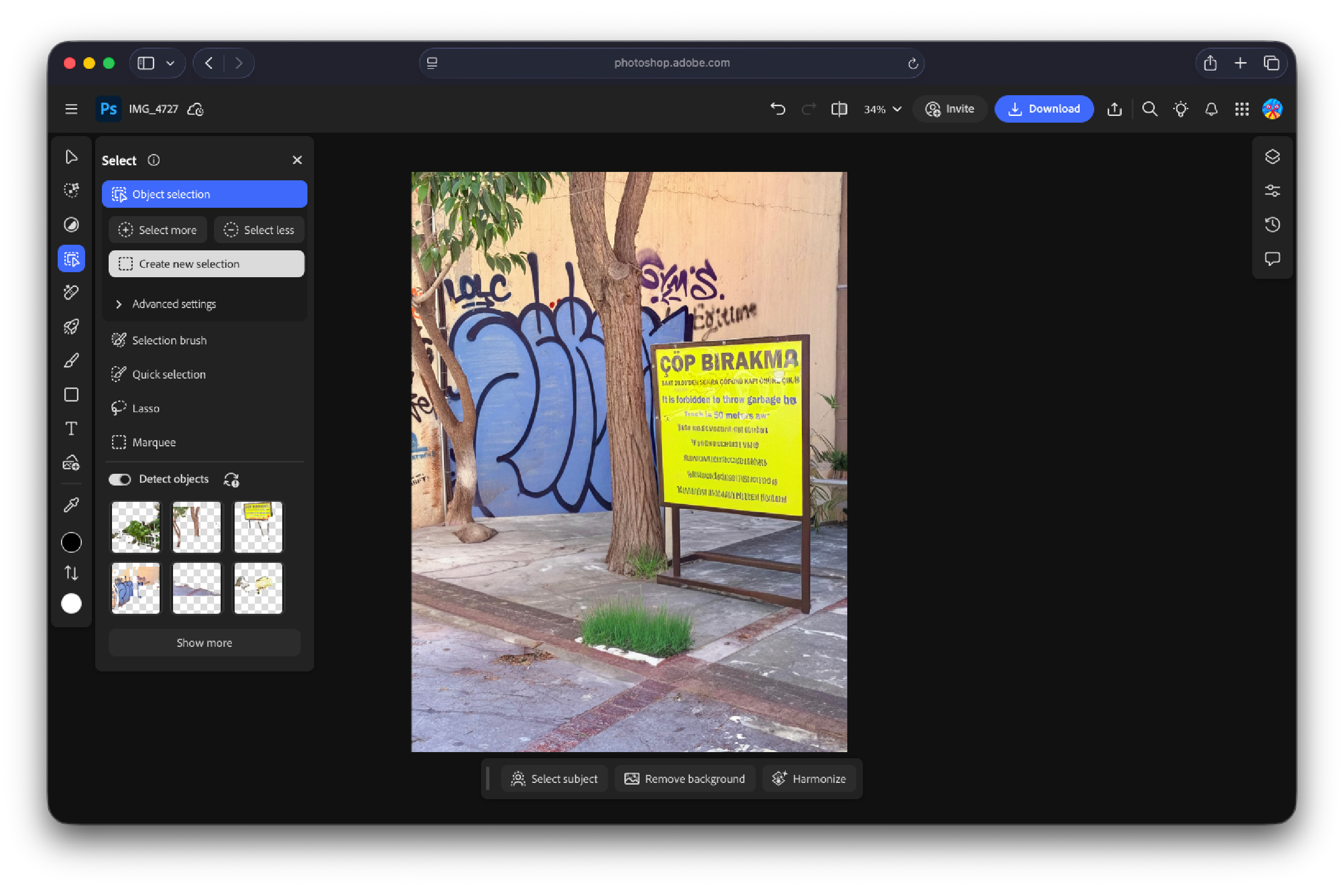 Photoshop Object Remove tool after