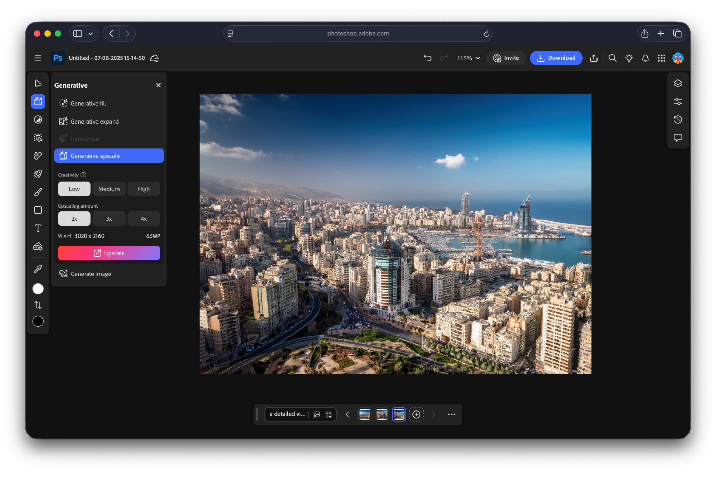 Photoshop generate image of city
